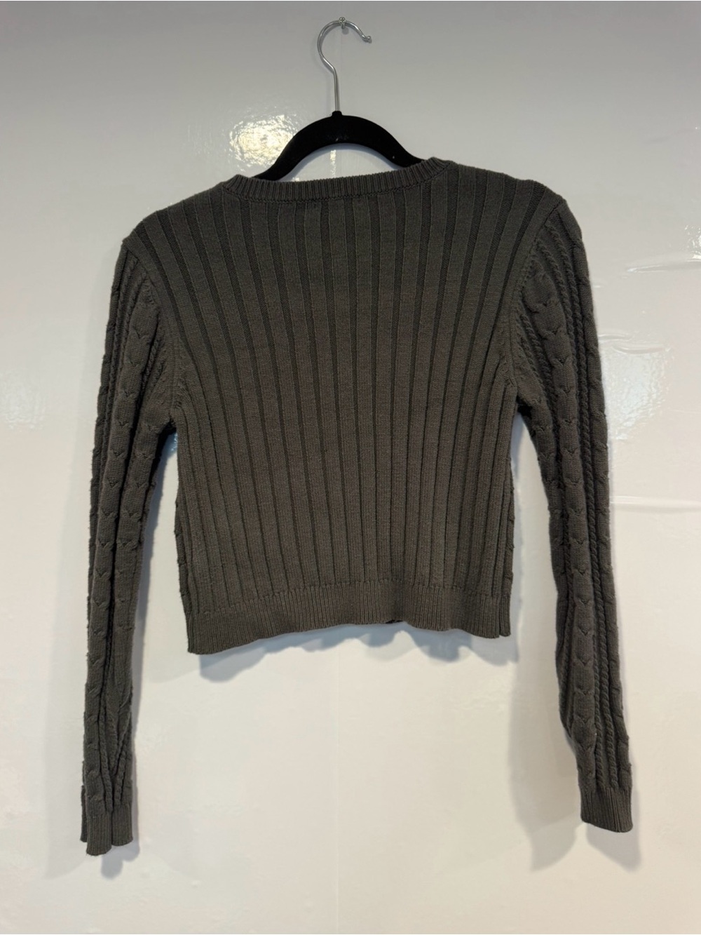 wild fable Charcoal Cable-Knit Button Cardigan - Picture 4 of 4